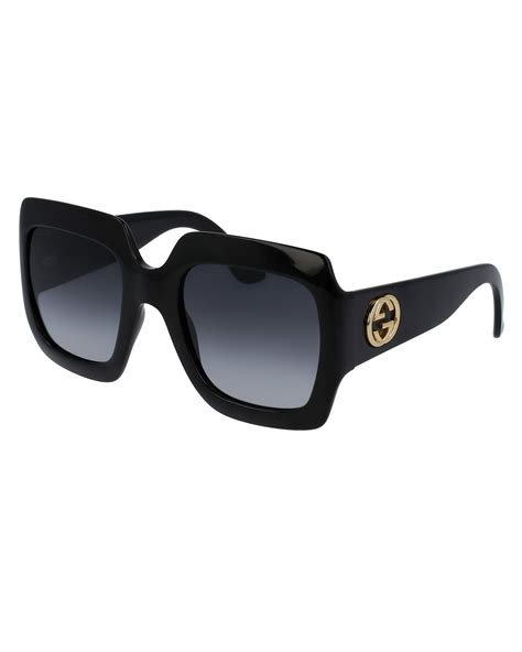 black gucci sunglasses women|gucci oversized square sunglasses black.